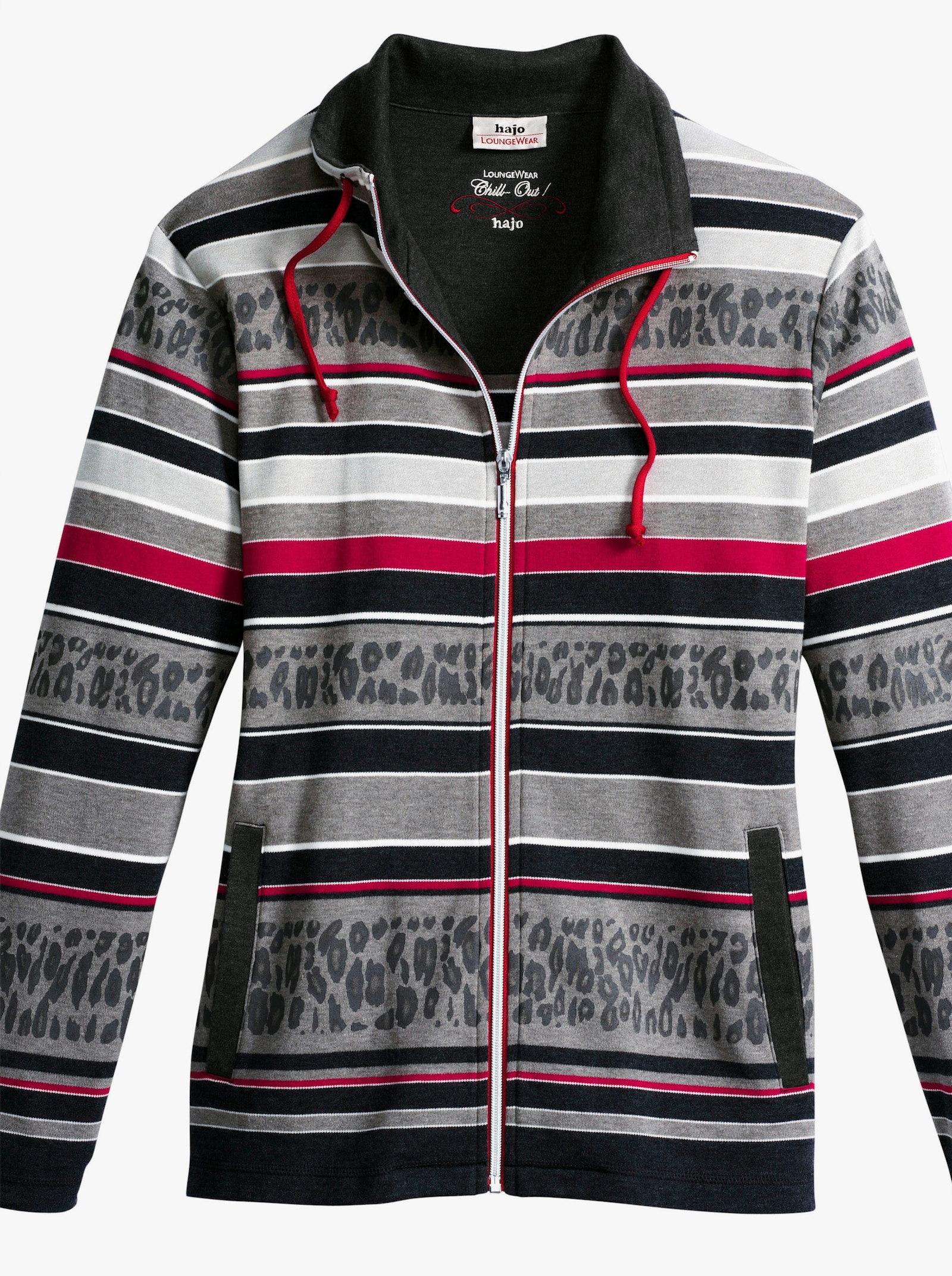 Hajo Hausanzug - anthrazit-rot