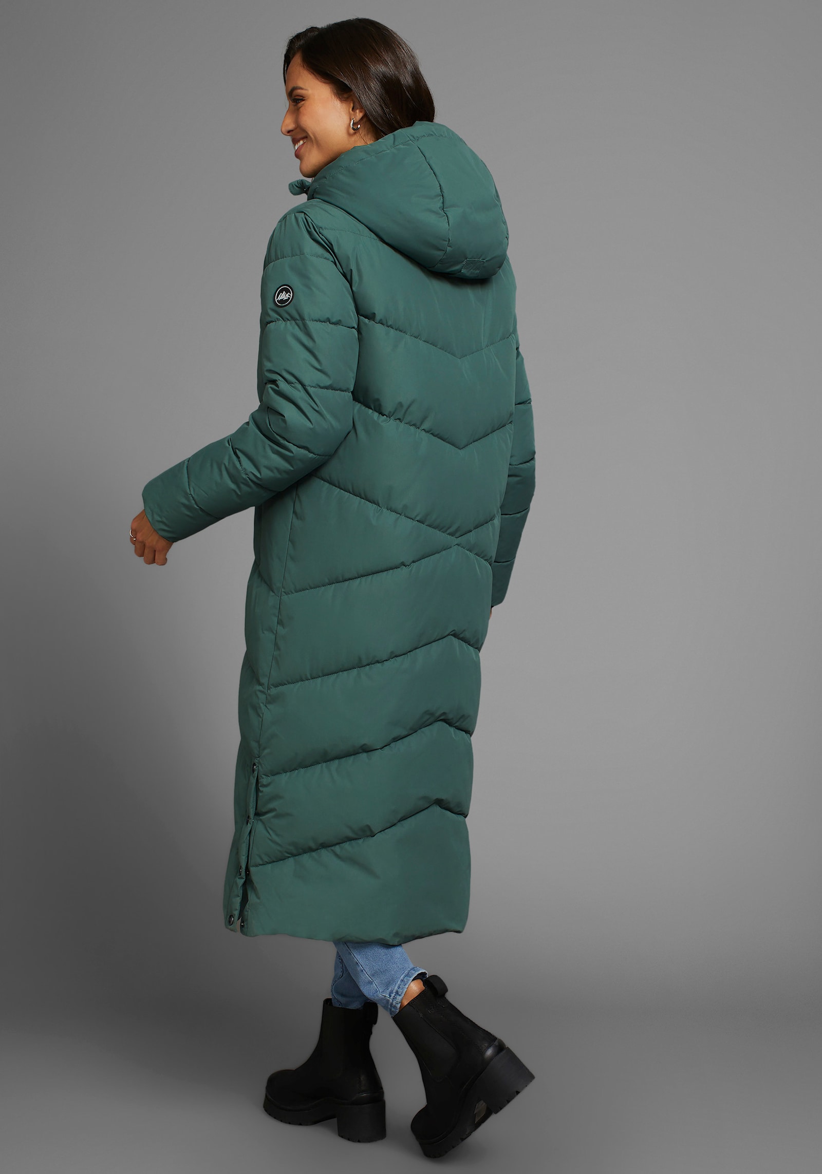 Polarino Steppmantel - dunkelgrün