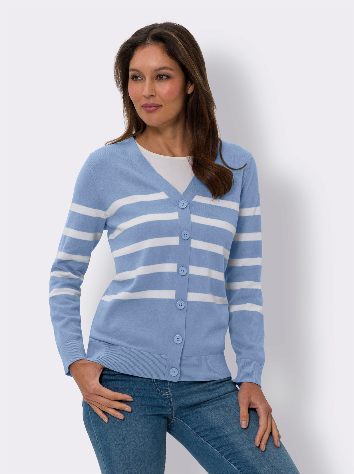 Pletený sveter - M.-biela