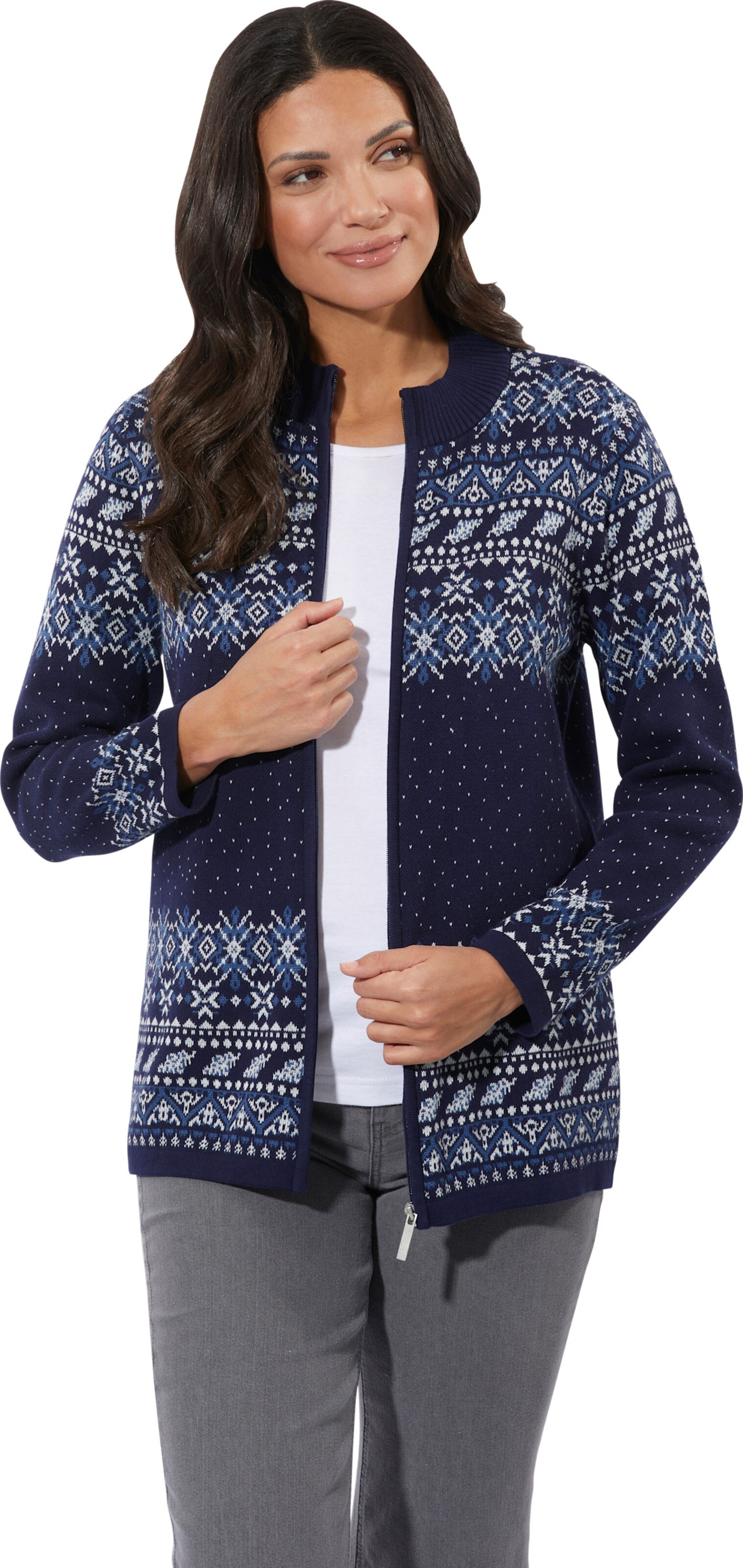 Thumbnail - Jacquardstrickjacke