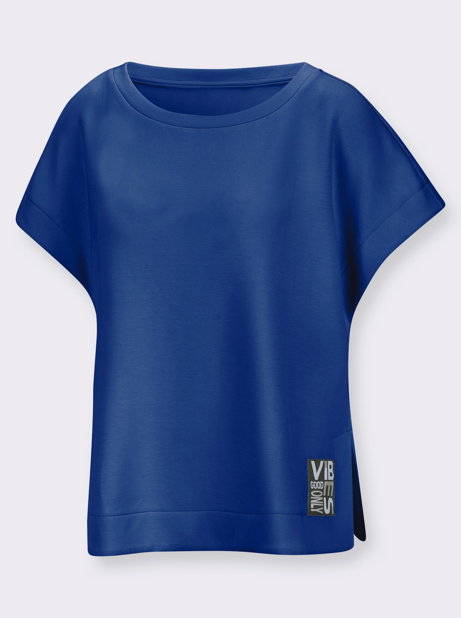 Sweatshirt mit Seitenschlitzen - royalblau