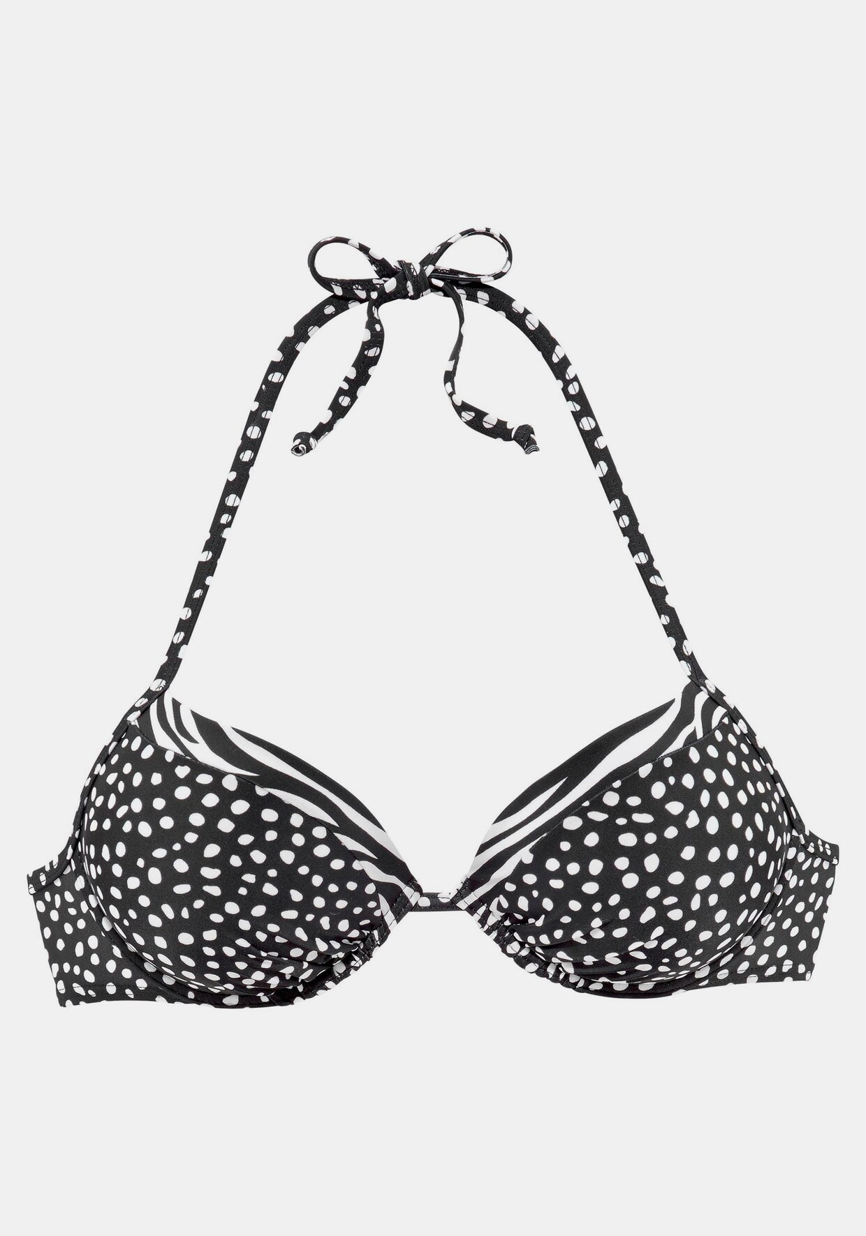 LASCANA Push-Up-Bikini-Top - schwarz-weiß