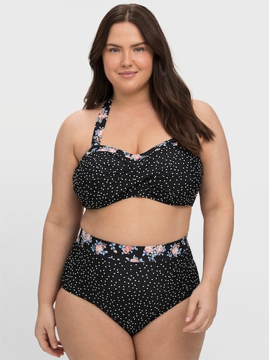 sheego Bikini-Hose - schwarz gepunktet