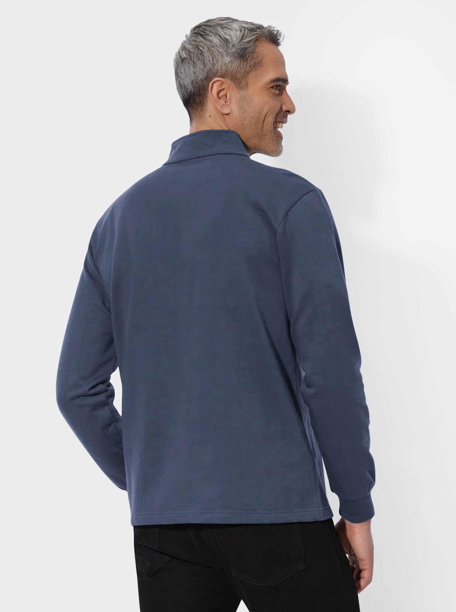 Sweatshirt mit Stehkragen - rauchblau
