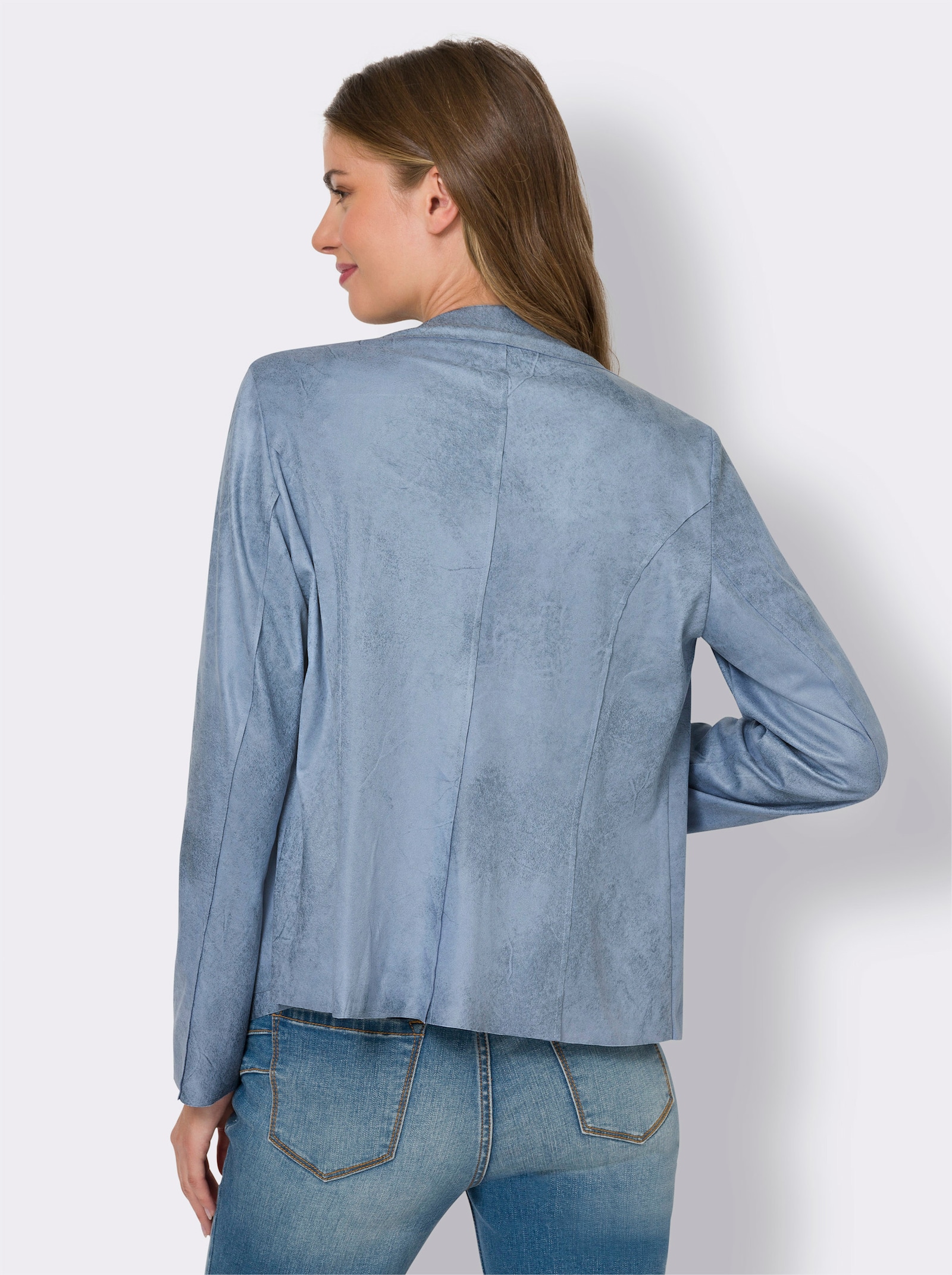 heine Lederimitat-Blazer mit Farbeffekt - bleu