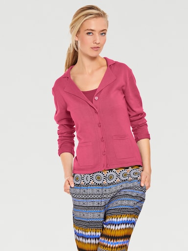 heine Veste en tricot fin - fuchsia