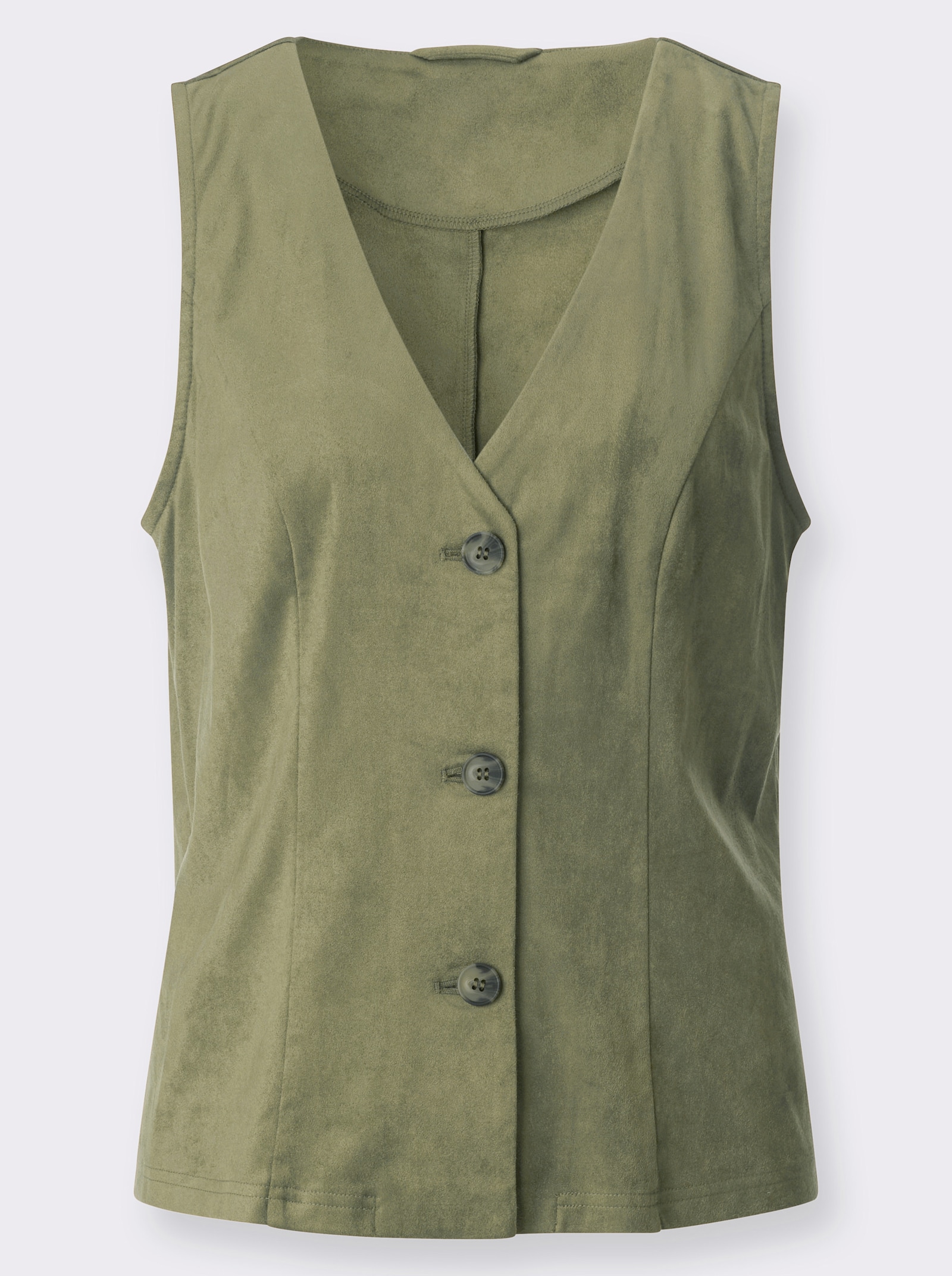 Lederimitatweste mit V-Ausschnitt - schilf