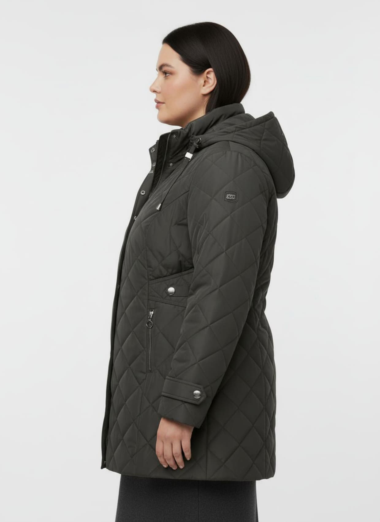 Steppjacke mit knöpfbarer Innentasche - graphit