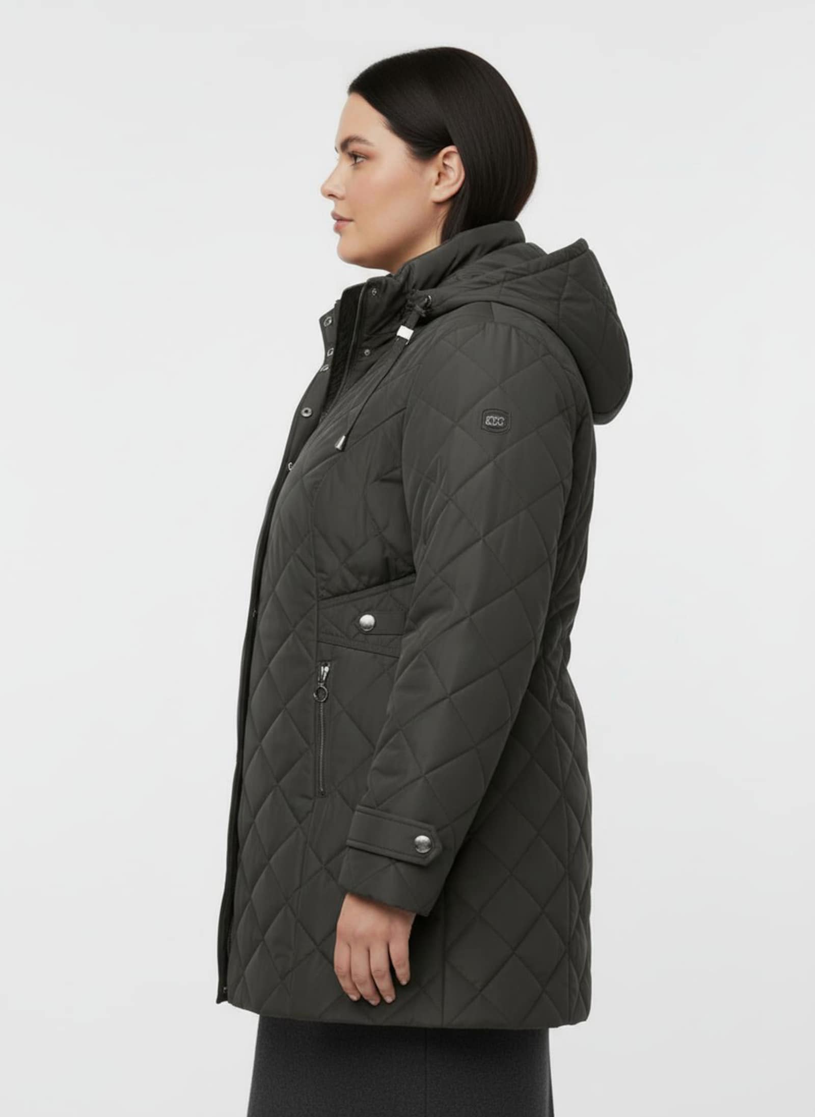 Steppjacke mit knöpfbarer Innentasche - graphit