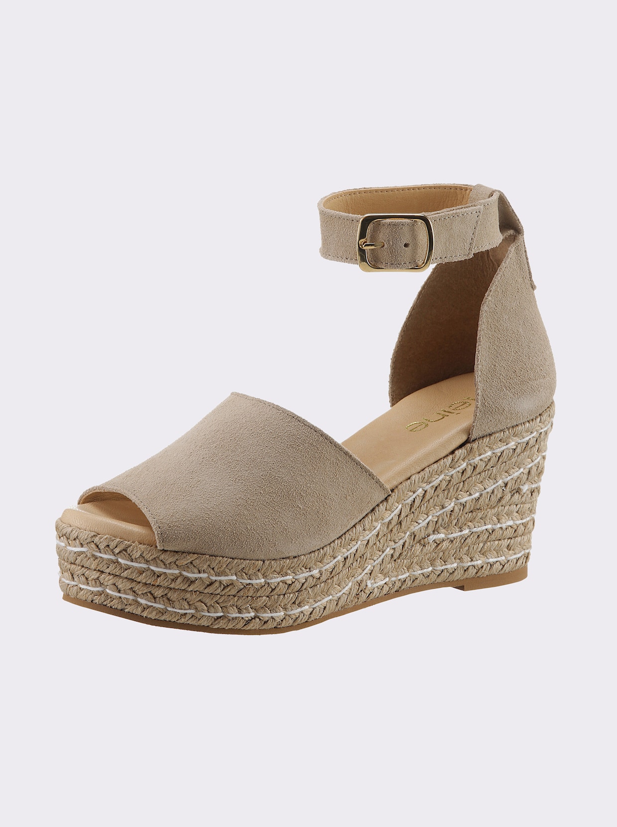 heine Sandaaltjes met sleehak - beige