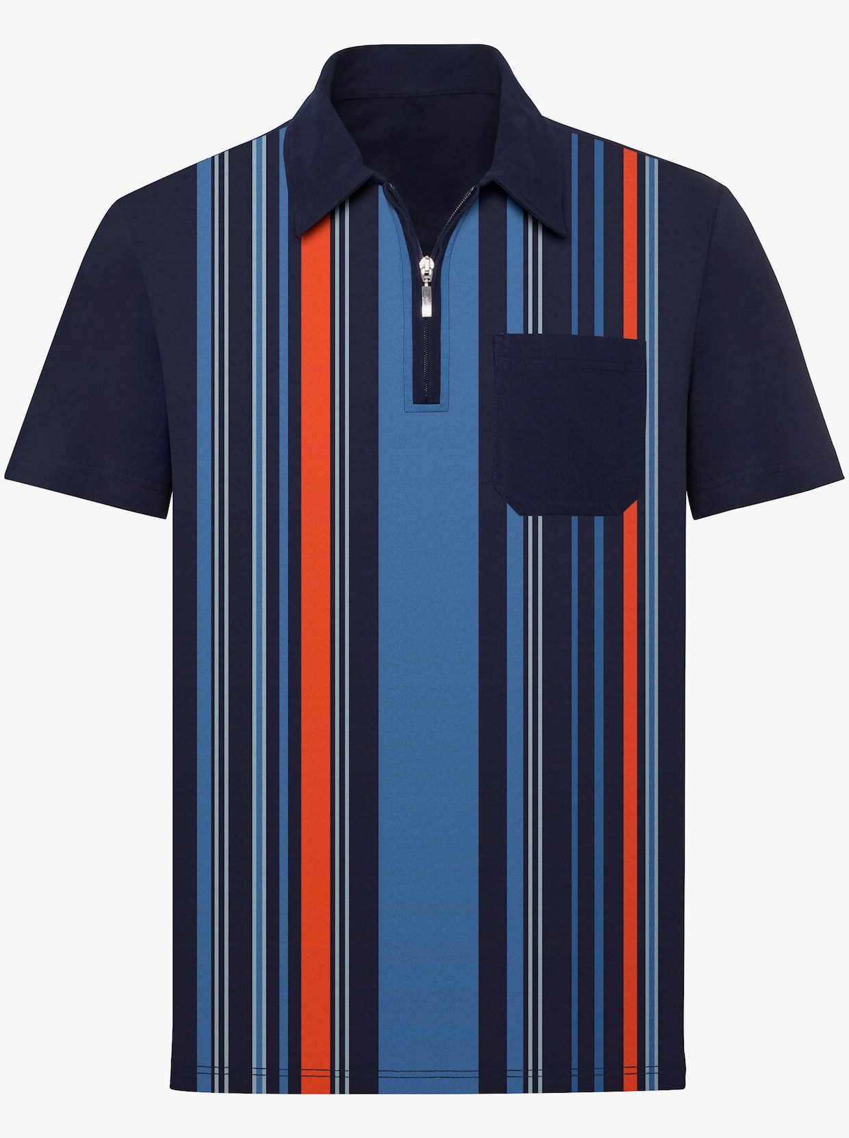 Poloshirt - marine-gestreift