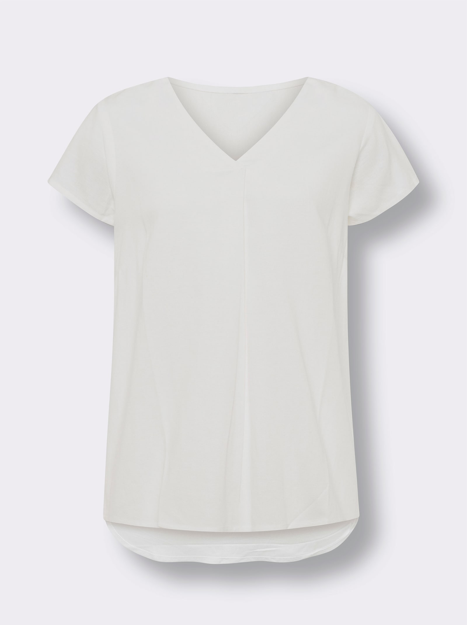 heine Kurzarm-Bluse mit Leinen-Anteil - ecru