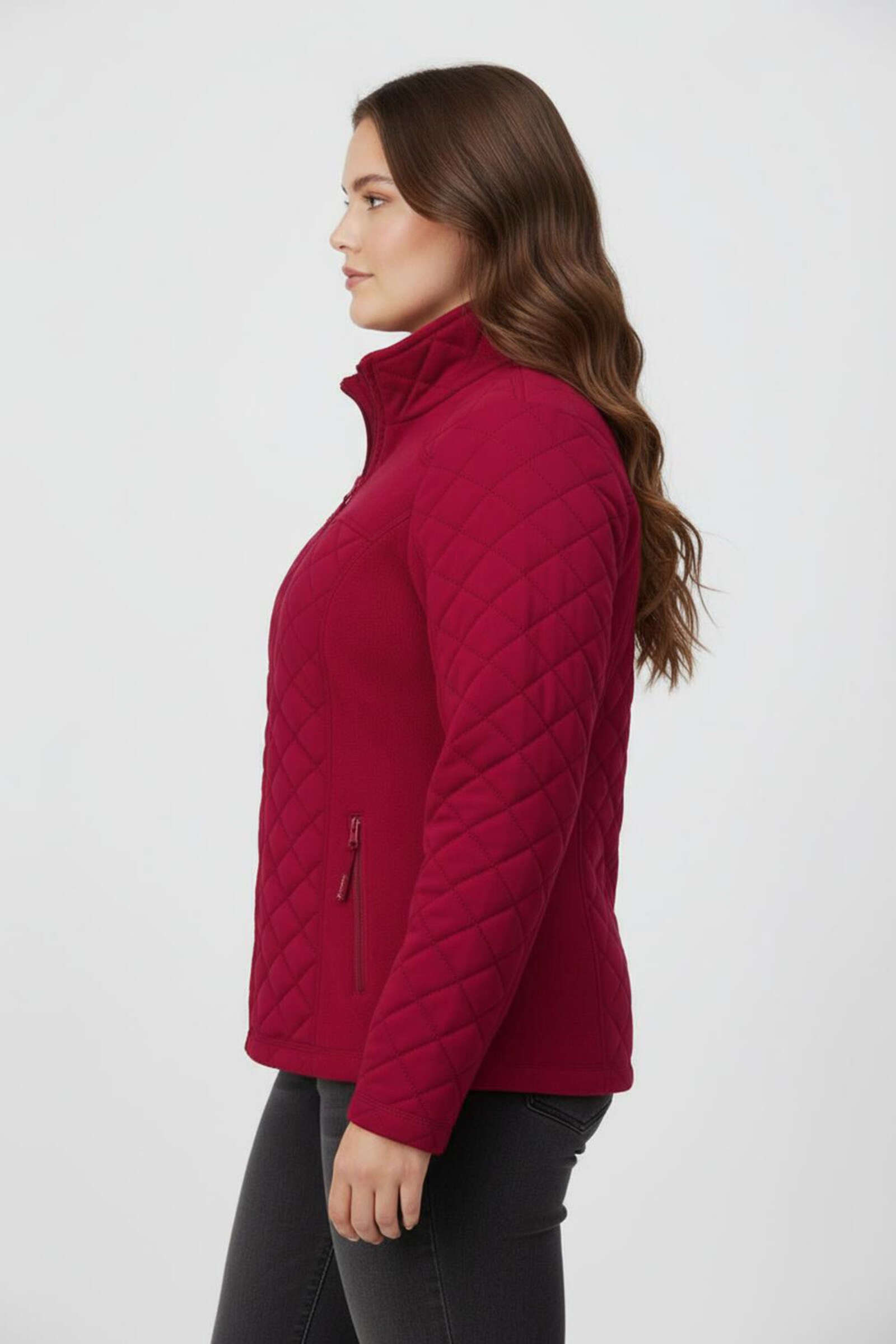 Fleecejacke mit Reißverschluss-Taschen - rot