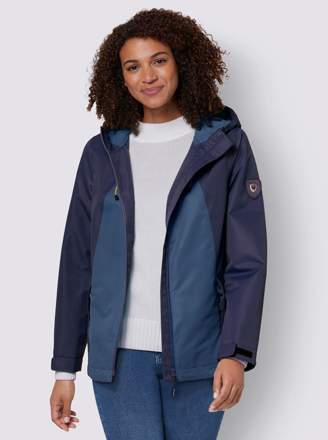 Jacke - jeansblau-nachtblau-gemustert