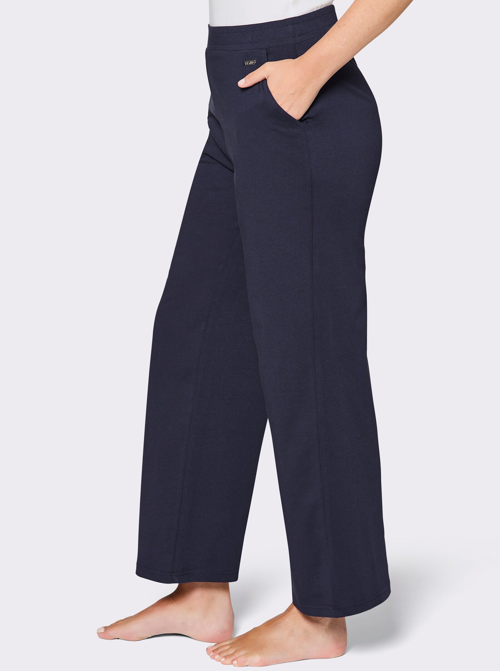feel good Dehnbund-Hose mit weitem Bein - marine