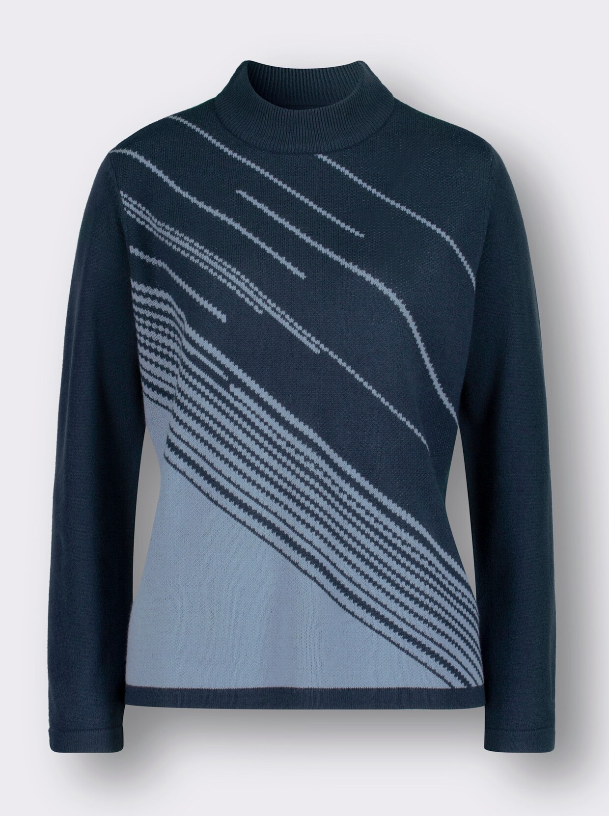 Jacquard-Pullover - dunkelblau-bleu-gemustert