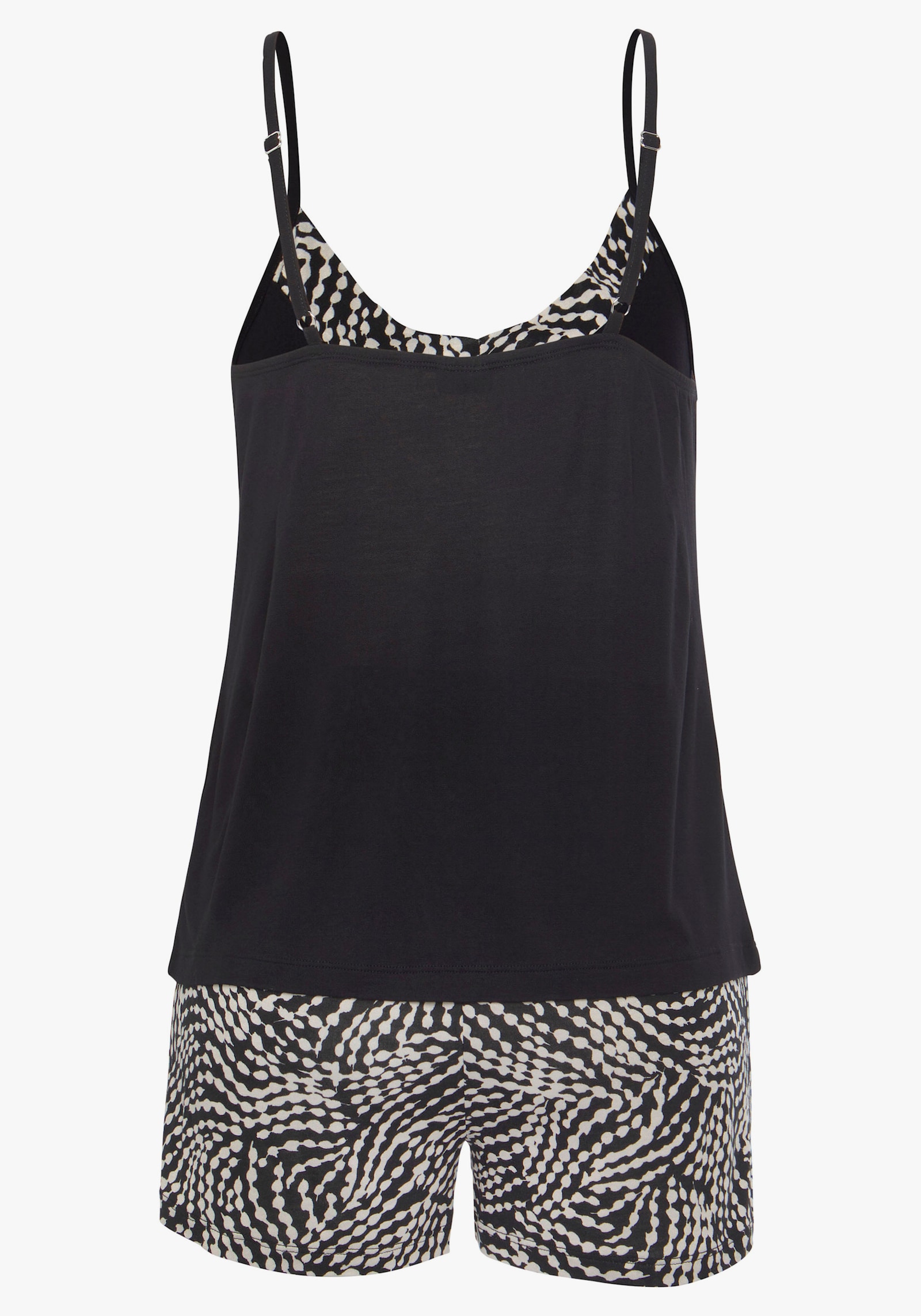 LASCANA shortama - zwart/wit gestippeld