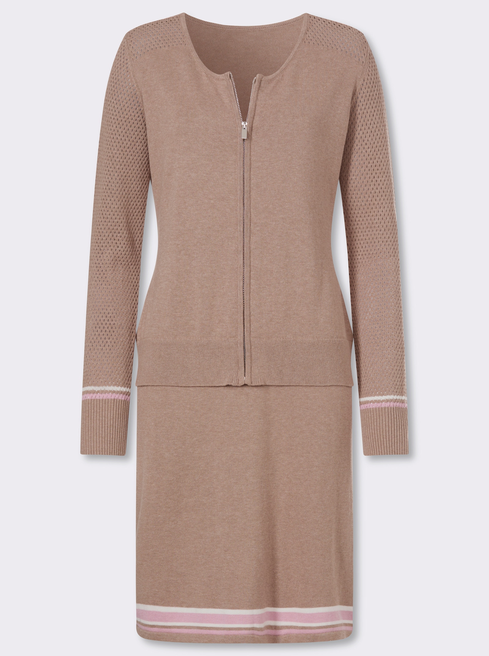 heine Strickkleid mit Seide - sesam-rosé-meliert