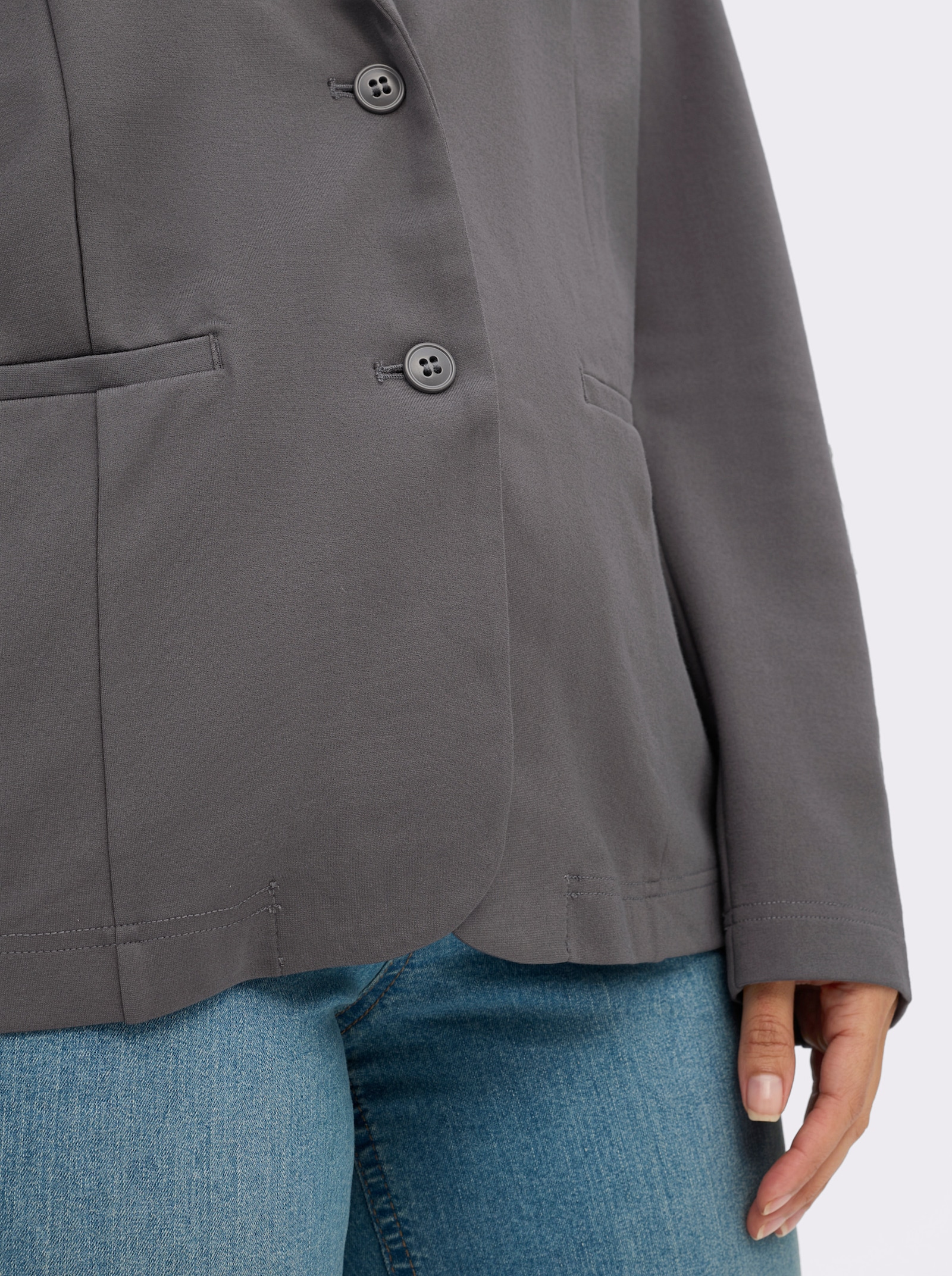 Jerseyblazer in Interlock-Qualität - anthrazit