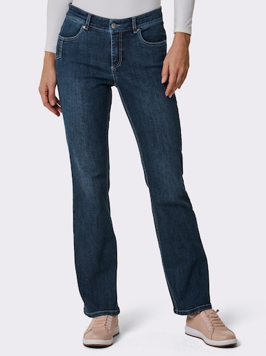 Ascari Stretch-Jeans mit weitem Bein - blue-stone-washed