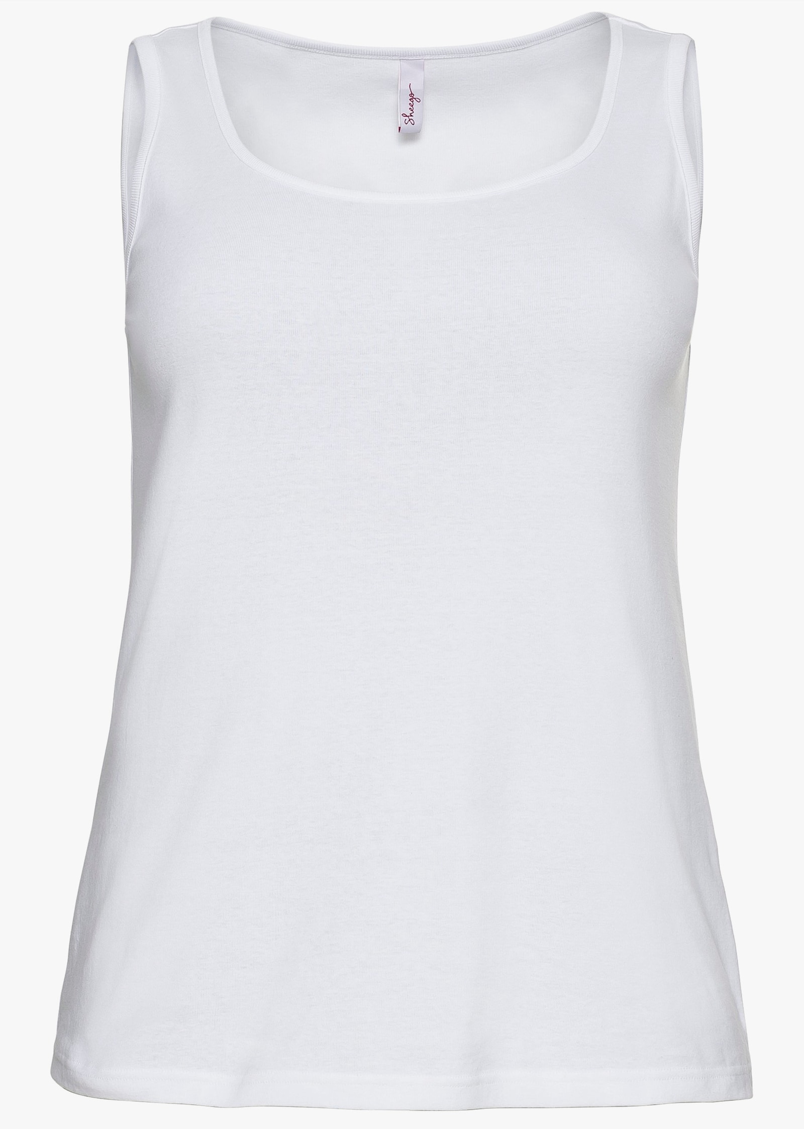 sheego Tanktop in Rippqualität - weiß