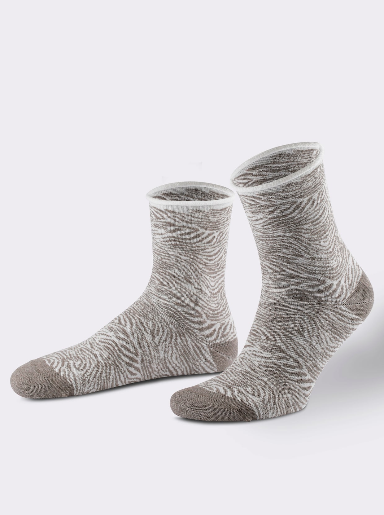 wäschepur Damen-Socken - camel-gemustert