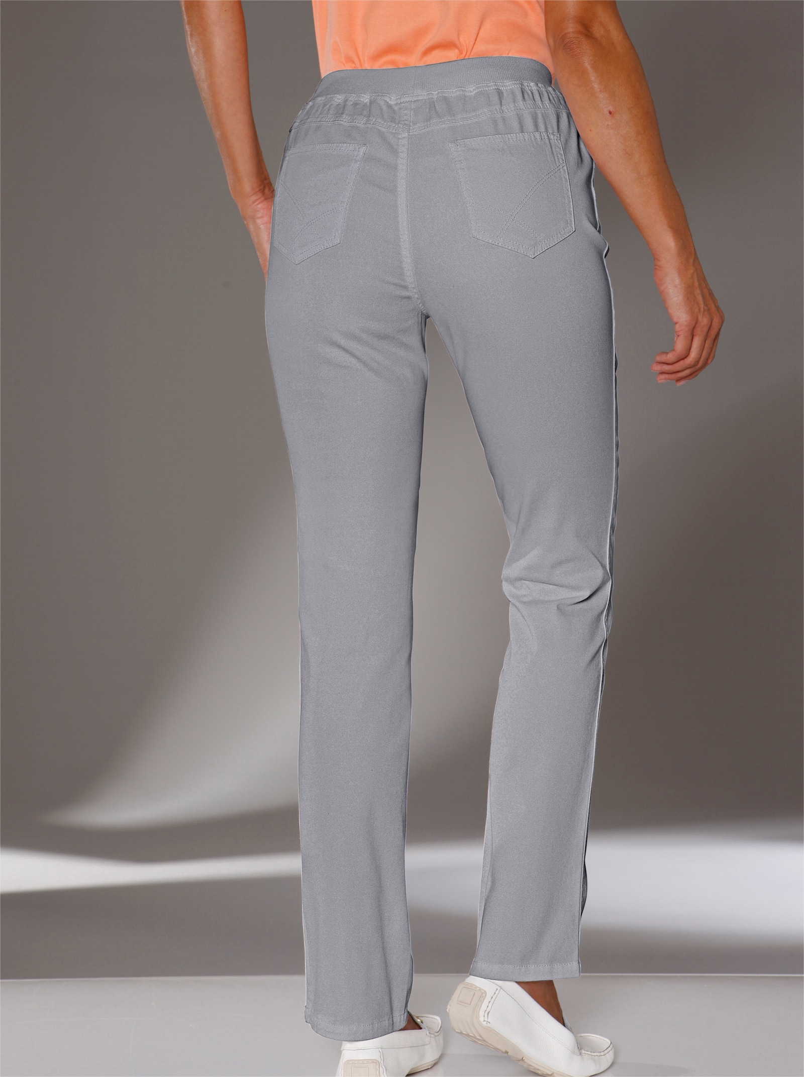 Stretch-Jeans mit Rundum-Dehnbund - grey-denim