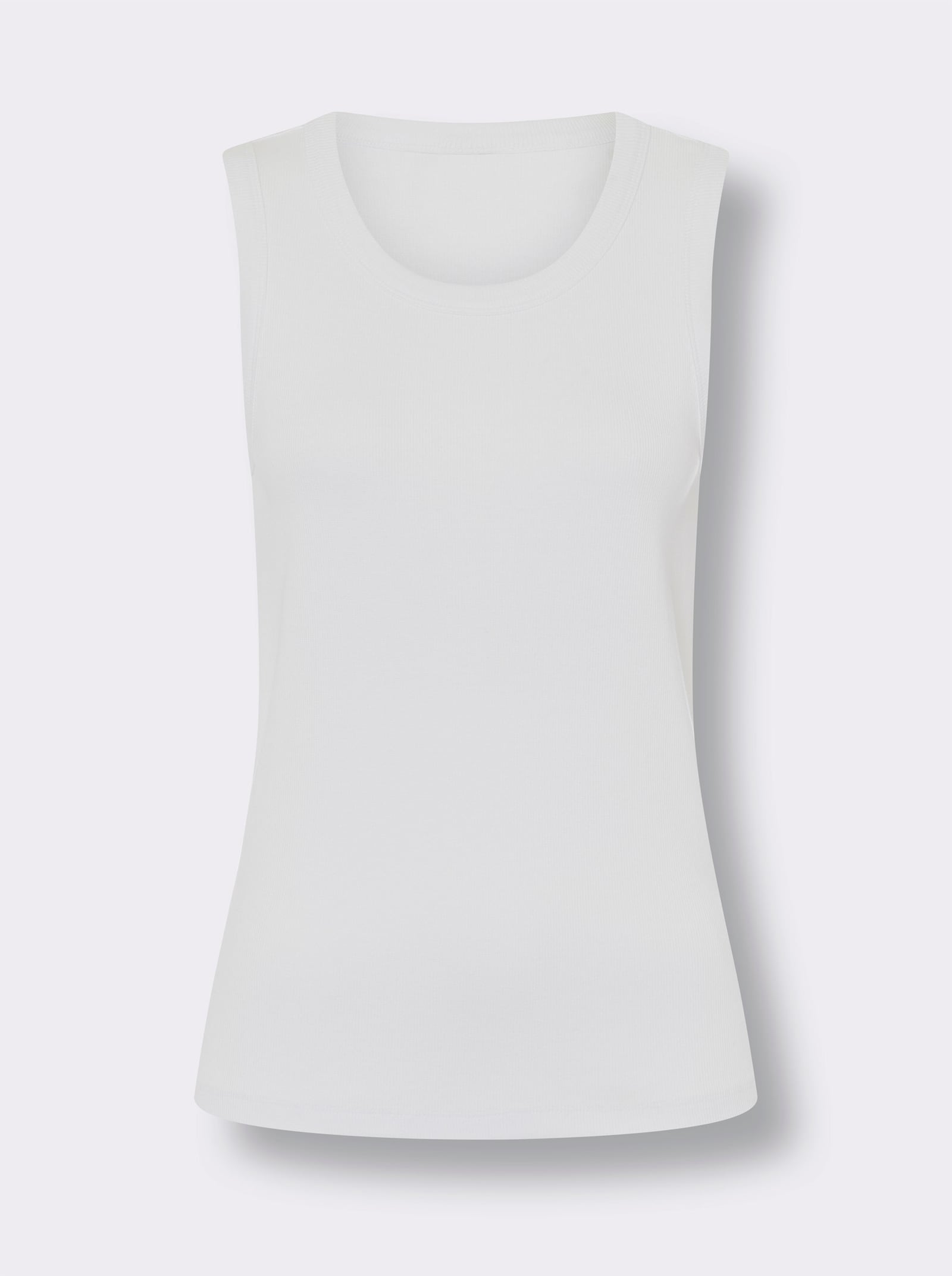 heine Shirttop in Rippenstruktur - weiß