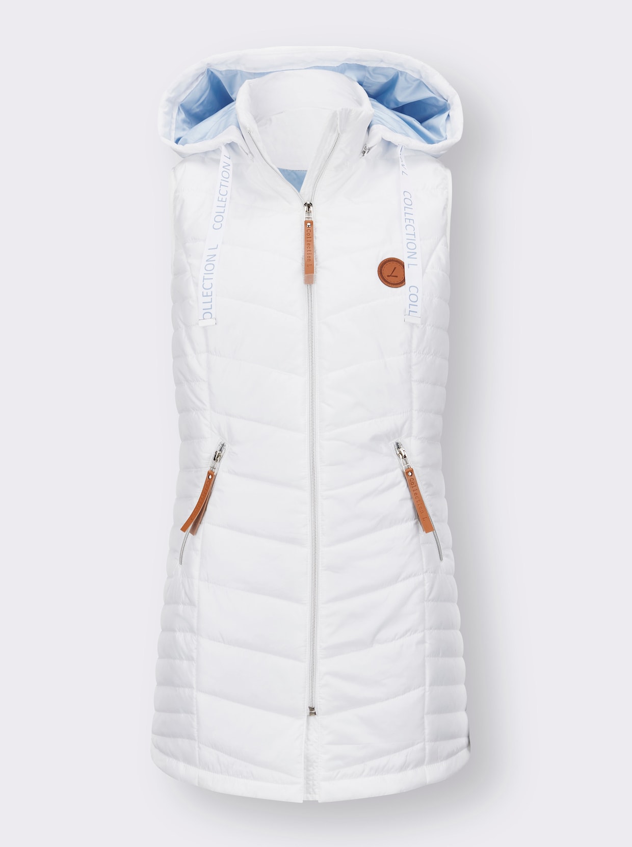 Lange bodywarmer - wit