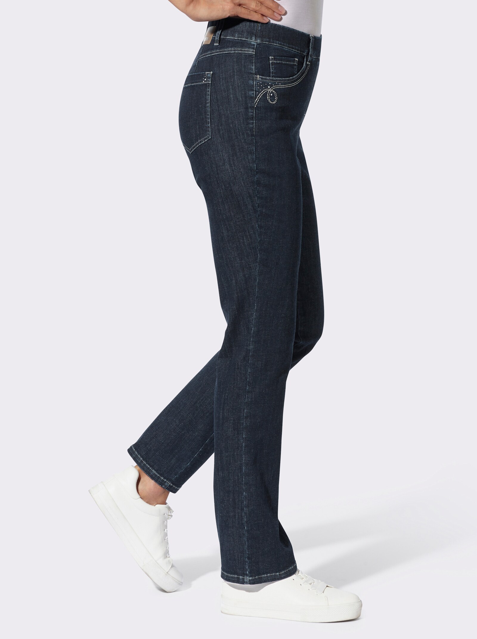 Jeans mit Rundum-Dehnbund - dark blue