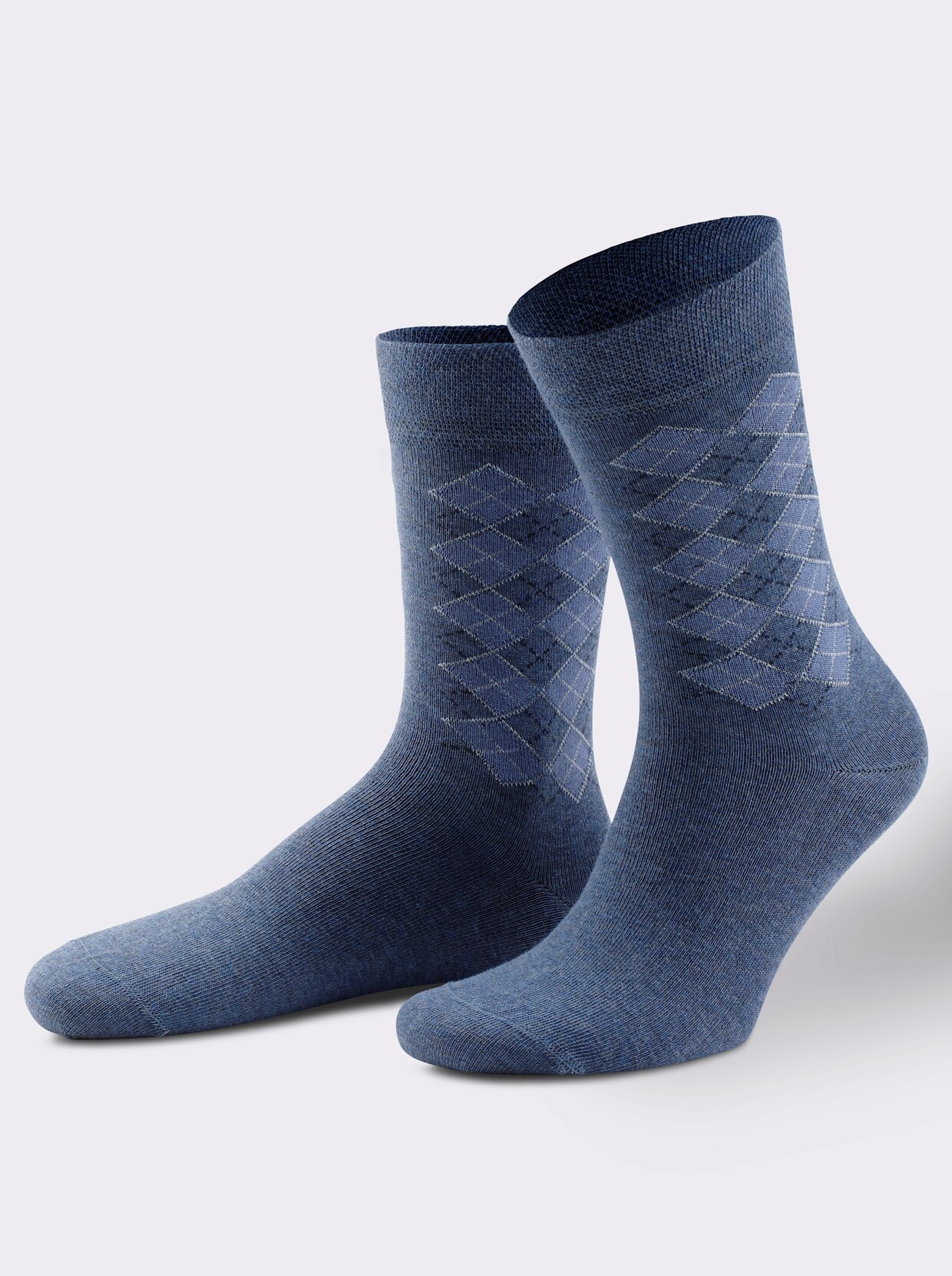 wäschepur Herren-Socken - marine-gemustert