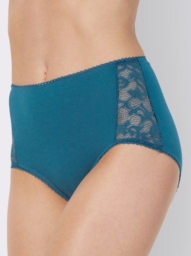 wäschepur Taillenslip mit breitem Spitzen-Einsatz - topas