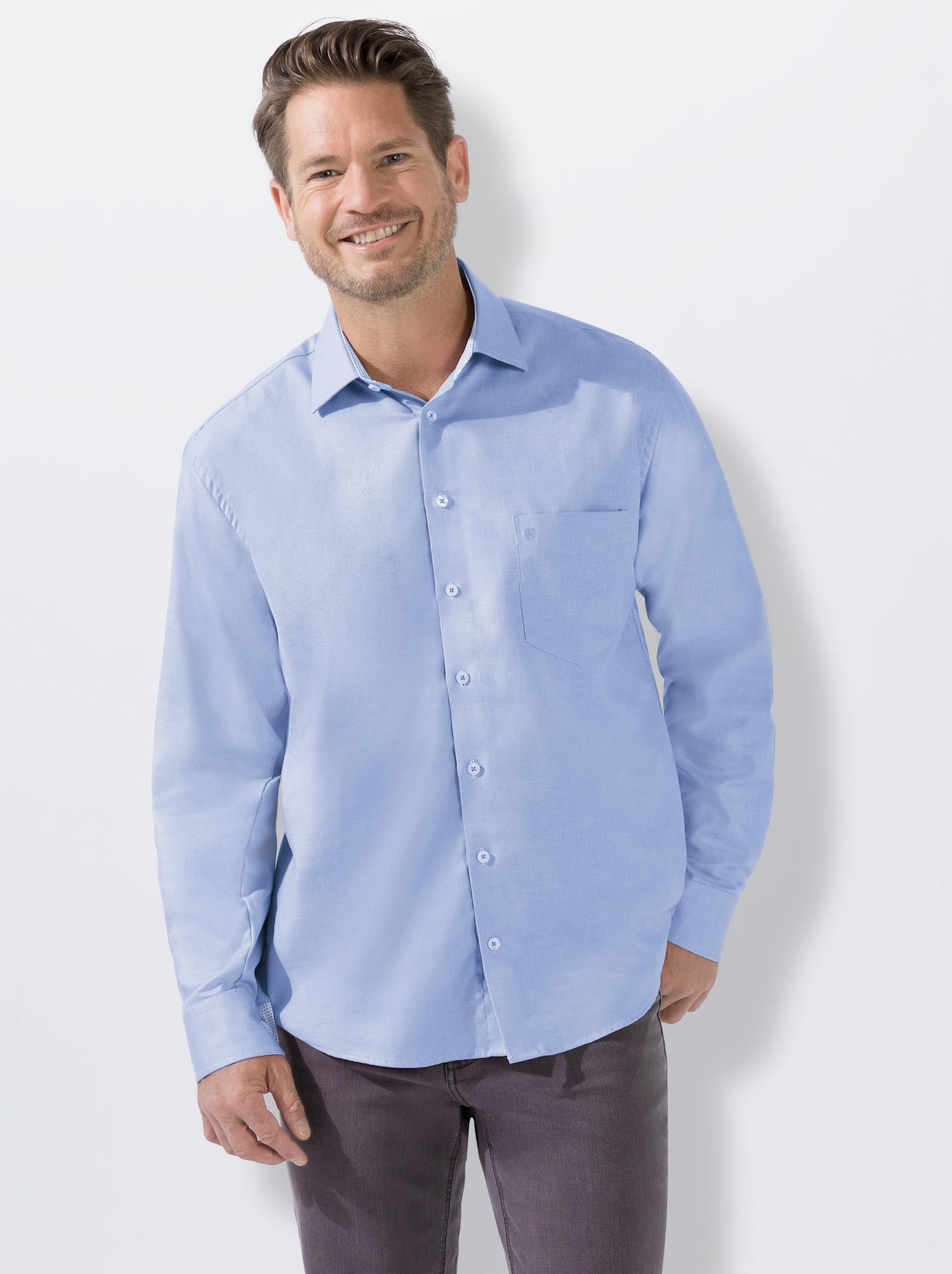 Hatico Langarm-Hemd - blau