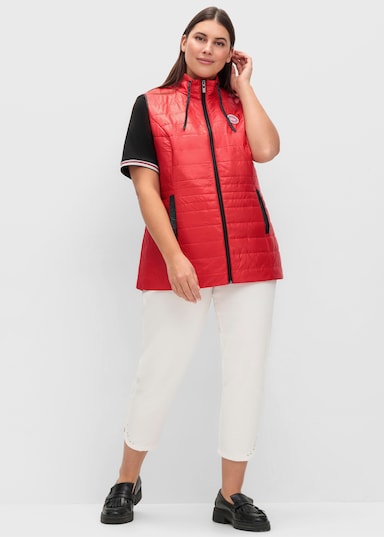 Steppweste mit Glanz-Oberfläche - rot