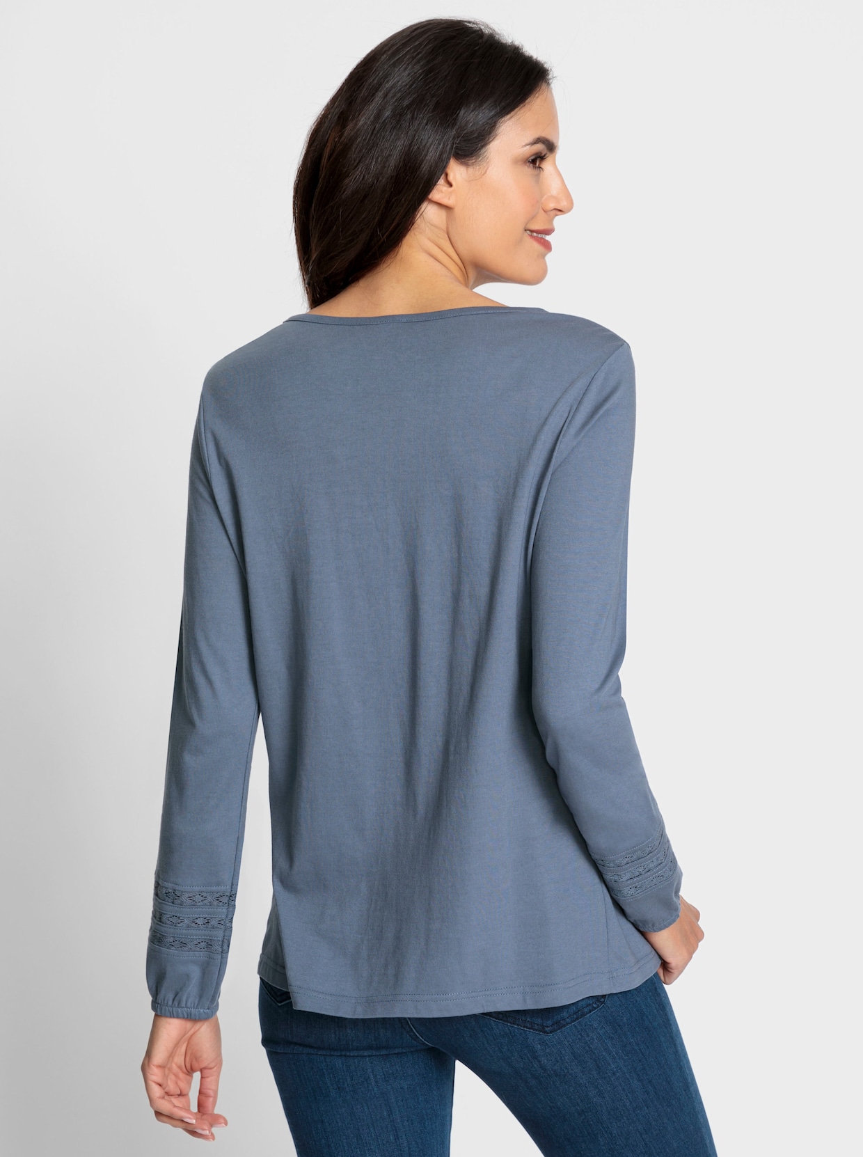 Langarmshirt - rauchblau