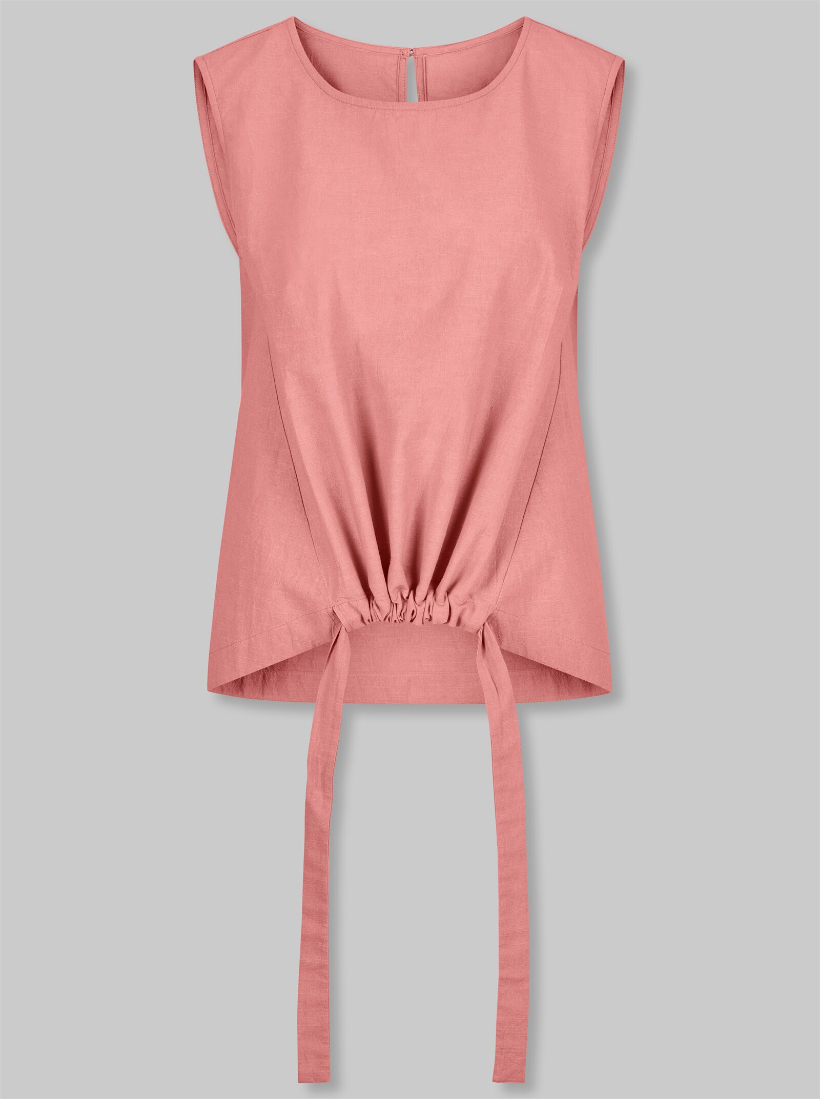 heine Blusentop mit Tunnelzug und Bindeband - flamingo