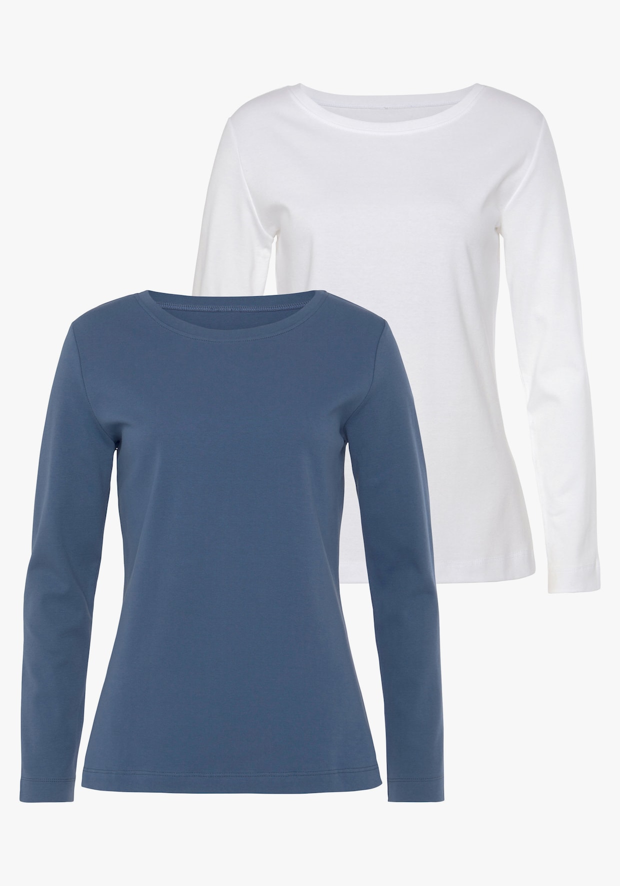 Vivance Langarmshirt - blau, creme