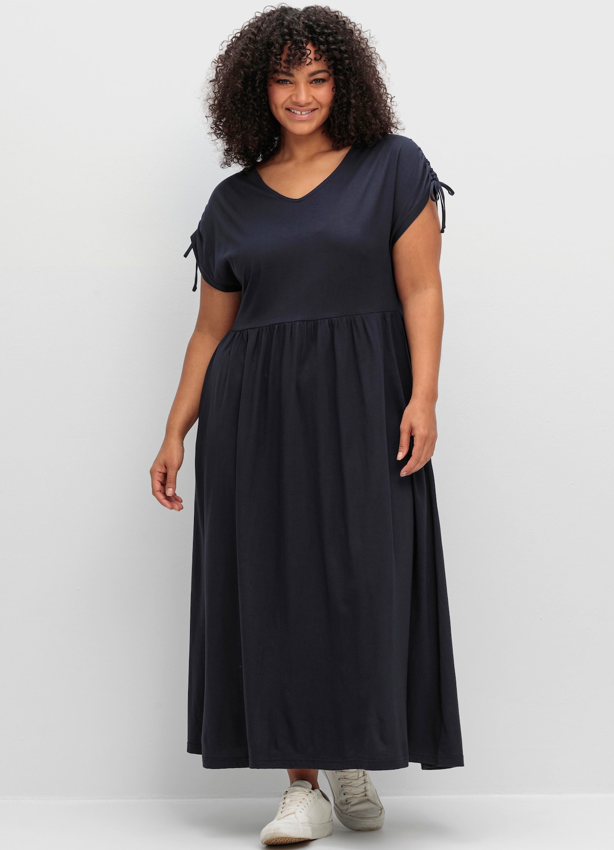 sheego Jersey jurk - diepblauw