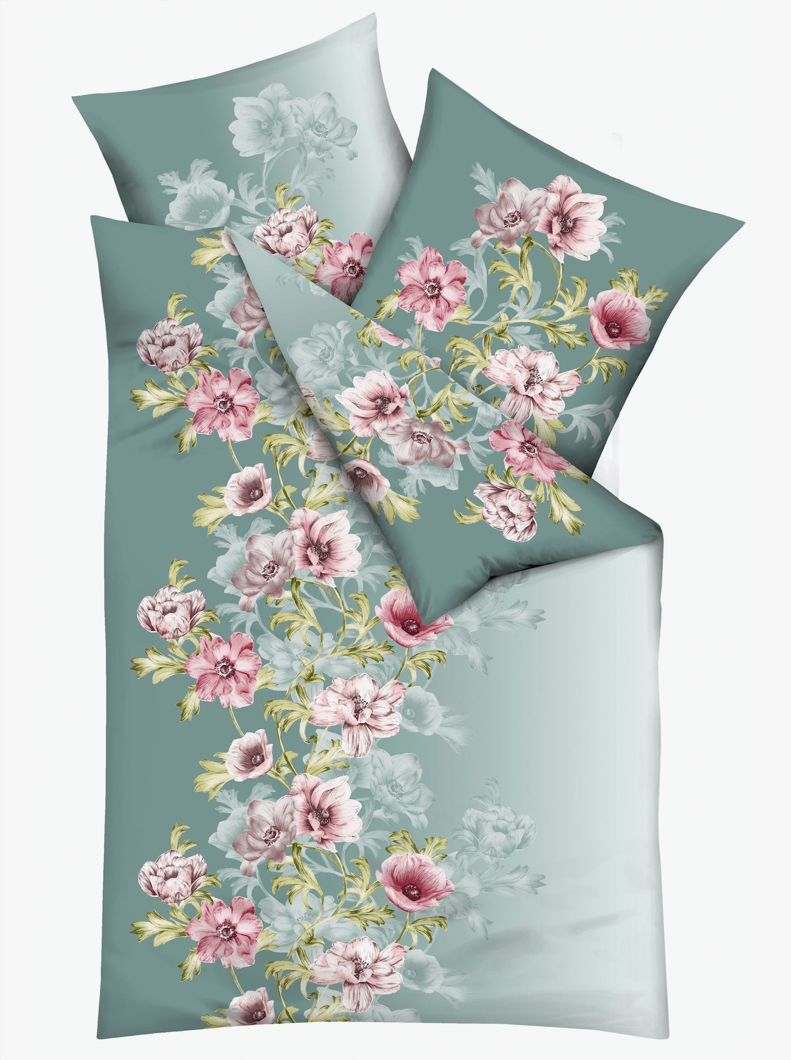 Kaeppel Bettwäsche - kalkmint-himbeere-bedruckt