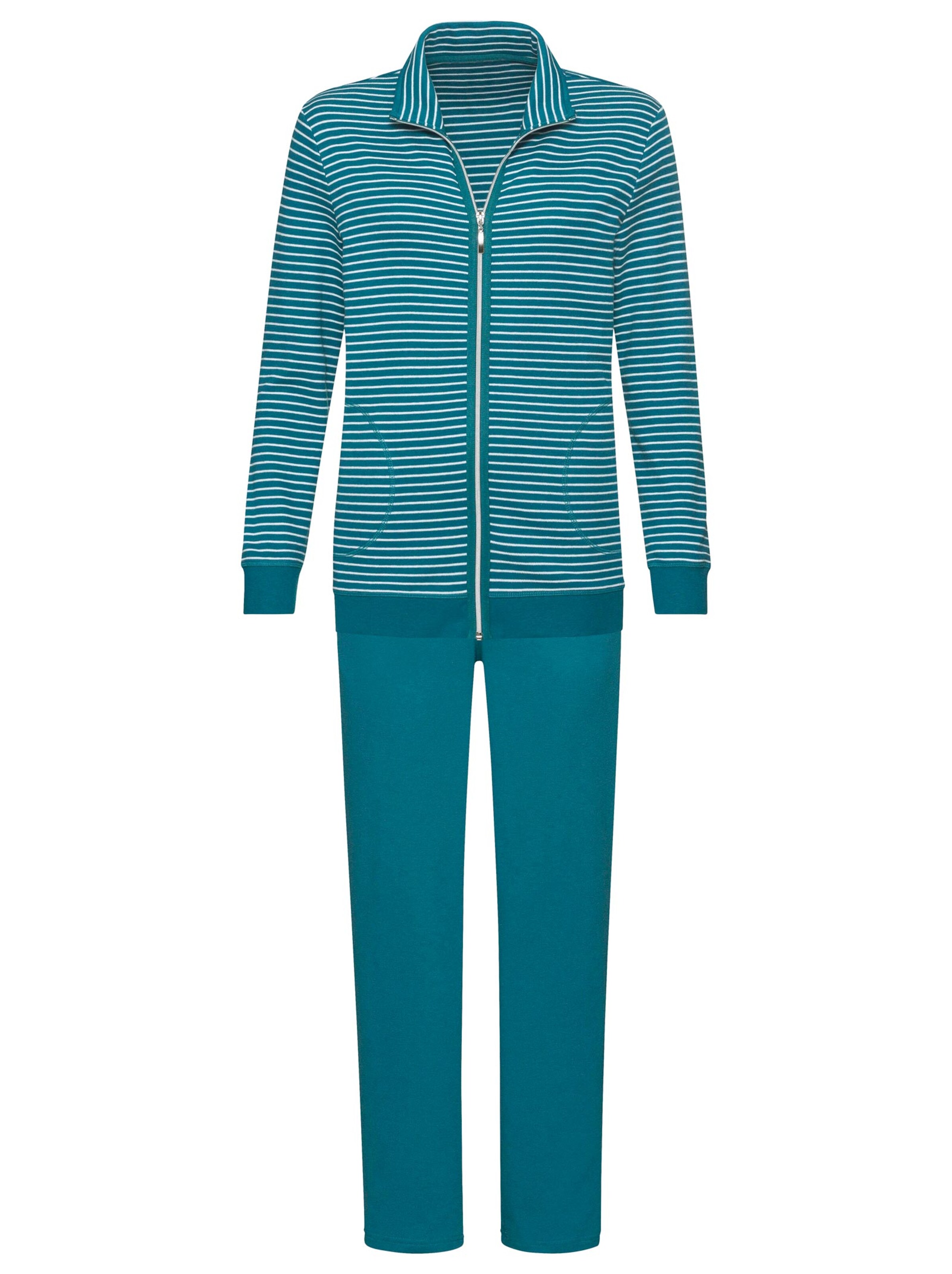 Hausanzug - petrol-gestreift