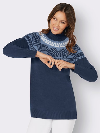 Longpullover - dunkelblau-bleu