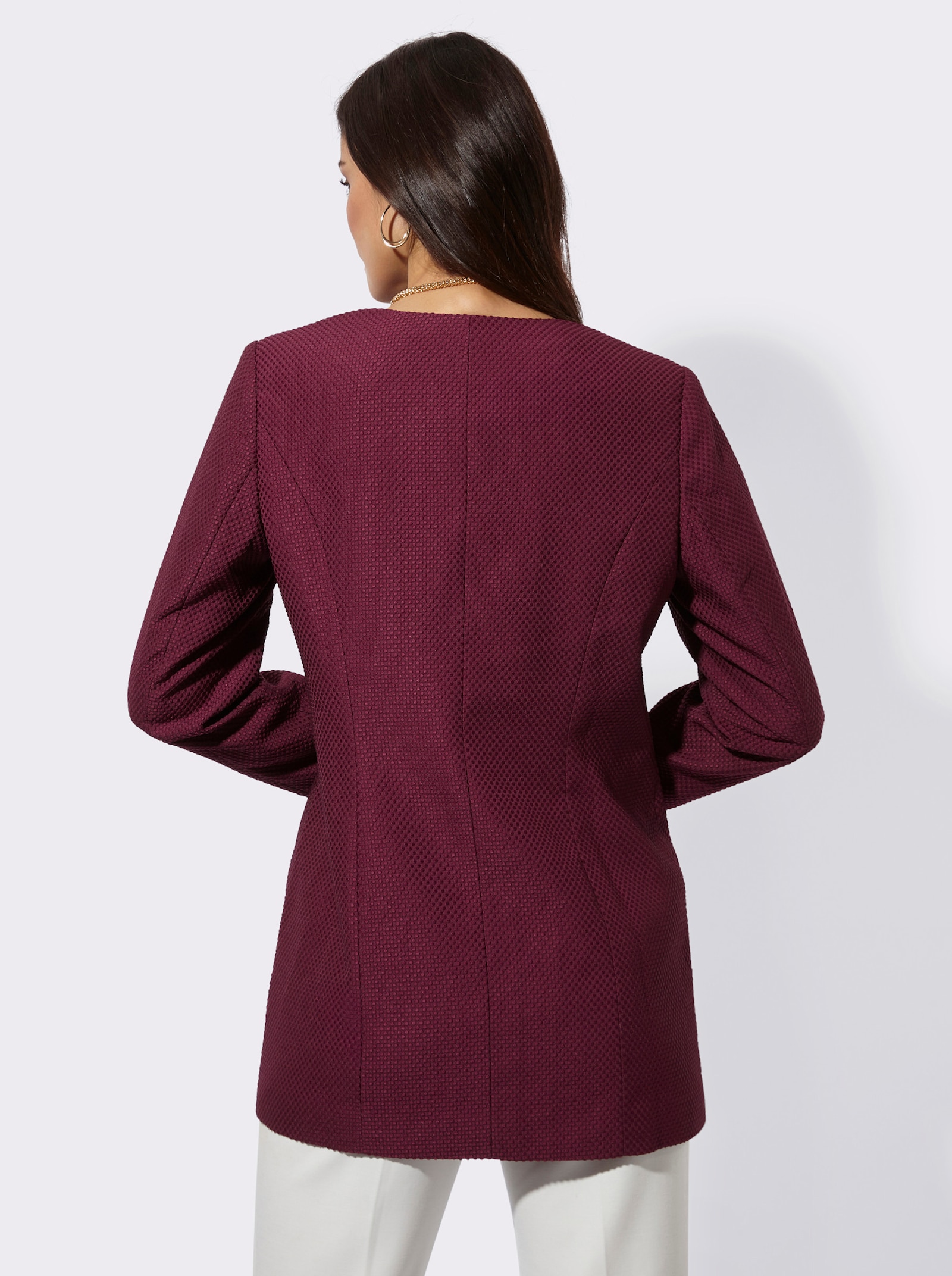 Longblazer mit Nahttaschen - bordeaux