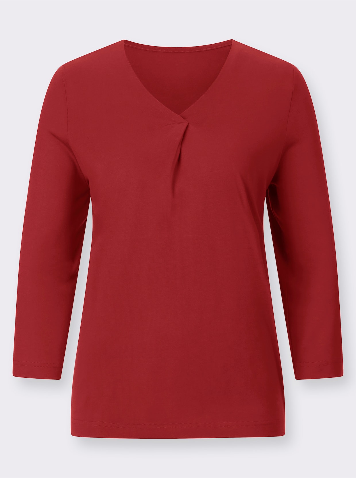 Shirt met V-hals - kers