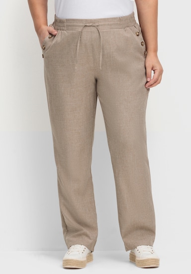 Hose in Leinen-Optik - taupe