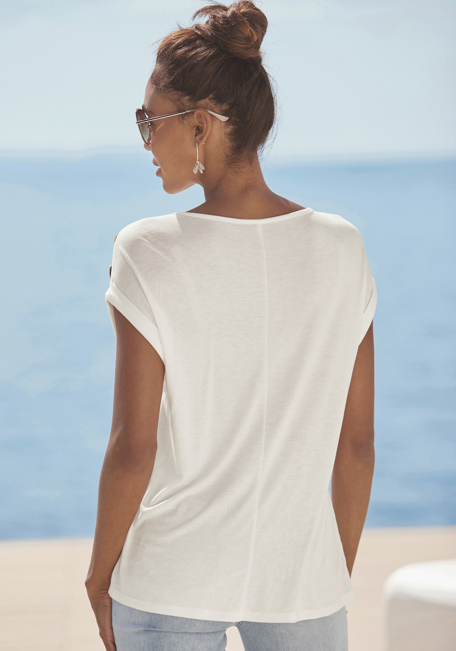 Buffalo Kurzarmshirt - creme