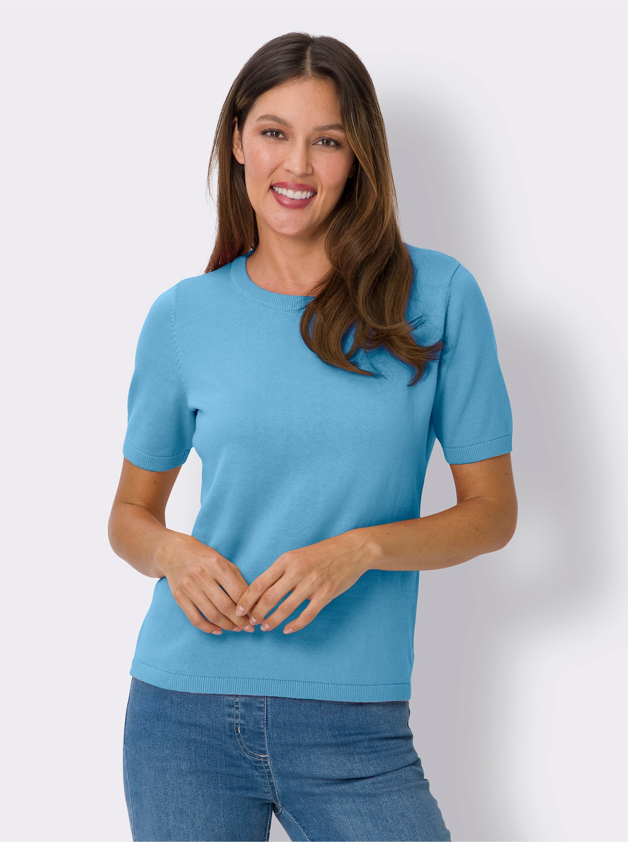 Pullover met korte mouwen - aqua