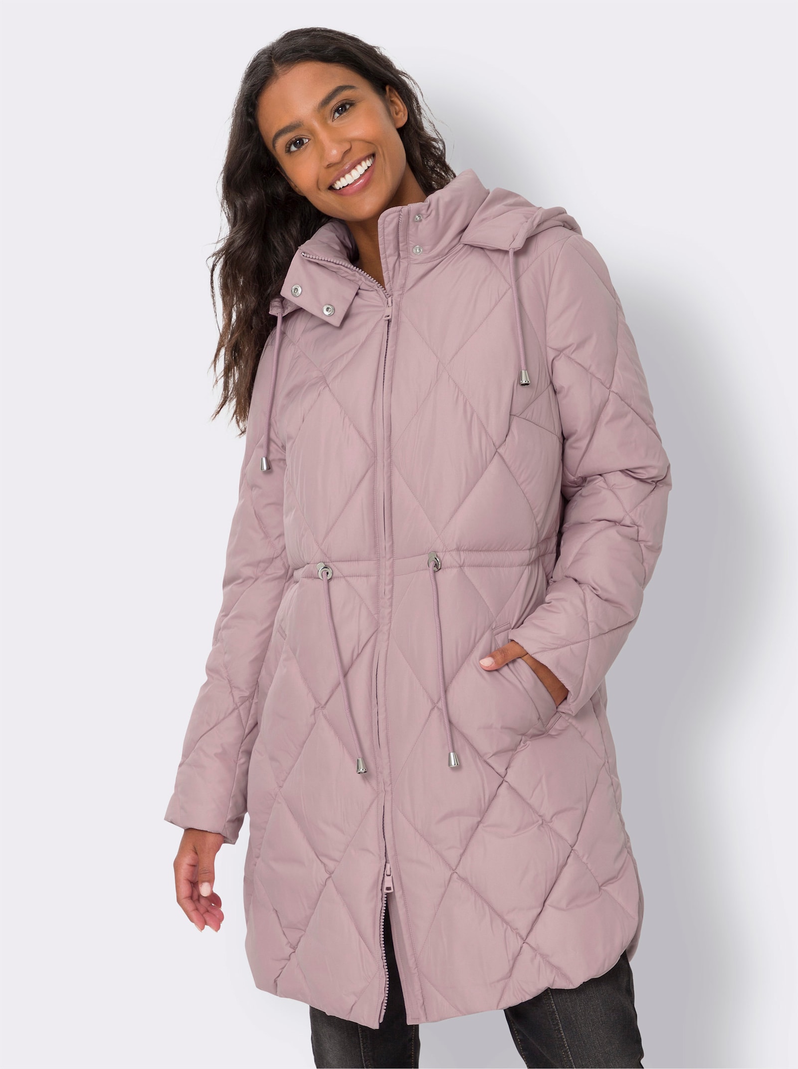 heine Wintermantel mit 2-Wege-Zipper - mauve