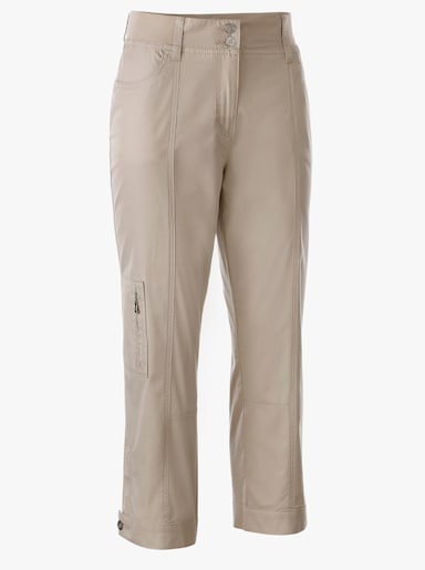 Stretch-Hose mit Zipper am Beinabschluss - stein