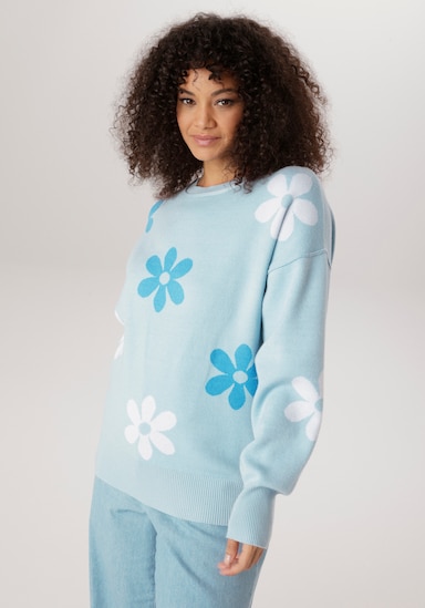 Aniston PLUS Strickpullover - hellblau