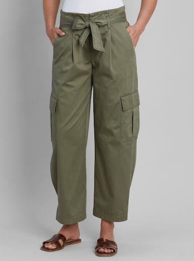 heine Cargohose in Paperbag-Optik - khaki